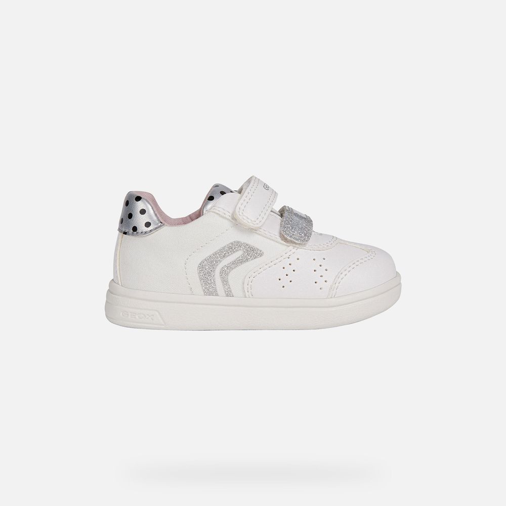 Basket Geox Djrock Girl - Blanche/Argent - Bebe 658427-YBE